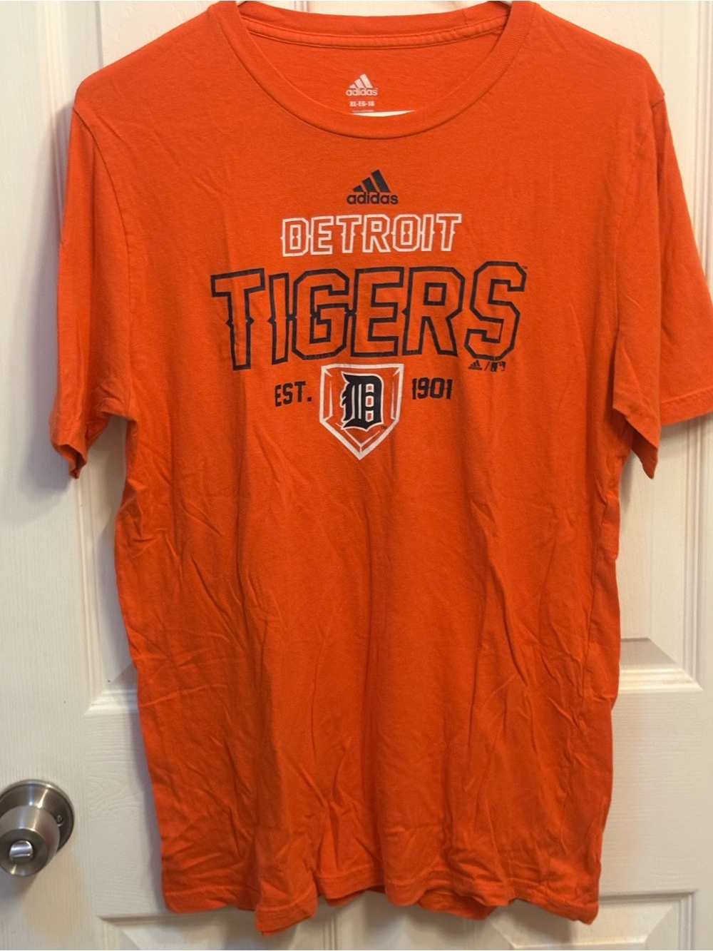 adidas Orange Detroit Tigers Logo Tee